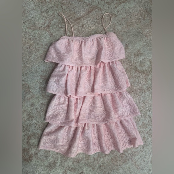 PrettyLittleThing Pink Tiered Mini Skirt - Picture 1 of 2